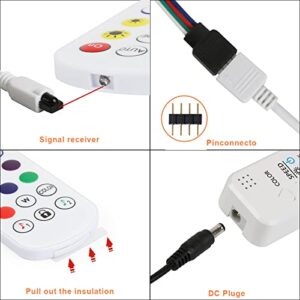 Falliget Light Controller with APP Music Sync and IR Remote Included with 12V3A Power Adapter for LED Module Pixel Strip Light APP Button IR Remote Control Led Lights Strip to Bluetooth Connection