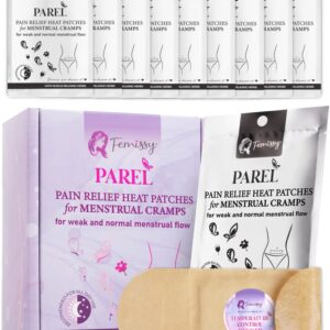 Period Heating Patches for Menstrual Cramps Based on Flow Strength, 10 Period Patches for Weak & Normal Flow with Herbs & Oils for Pain Relief; Disposable Stick On Heat Patches for Cramp Free Period