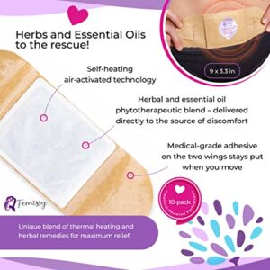 Period Heating Patches for Menstrual Cramps Based on Flow Strength, 10 Period Patches for Weak & Normal Flow with Herbs & Oils for Pain Relief; Disposable Stick On Heat Patches for Cramp Free Period