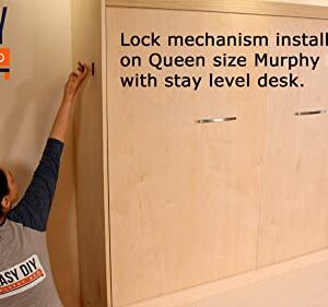 Murphy Bed Cabinet Lock Mechanism is specifically Designed to Lock The Bed Frame on Any Compatible Murphy Bed so it Cannot Easily be Opened unintentionally