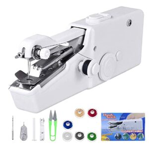 handheld sewing machine, electric handy sewing machine, stitch sew quick portable mending machine, perfect for beginners sewing clothes fabric curtain pet cloth jeans
