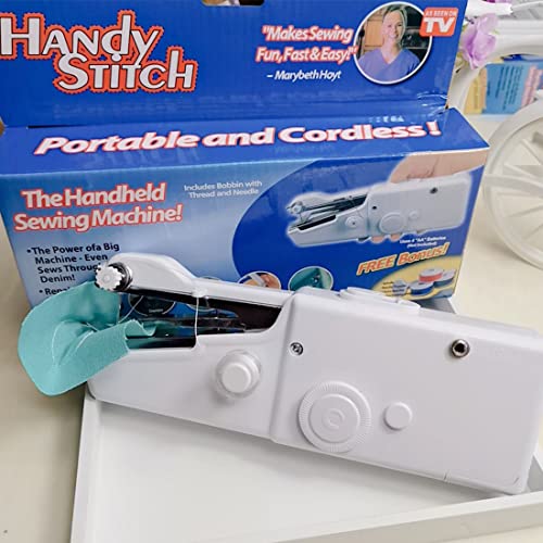 Handheld Sewing Machine, Electric Handy Sewing Machine, Stitch Sew Quick Portable Mending Machine, Perfect for Beginners Sewing Clothes Fabric Curtain Pet Cloth Jeans