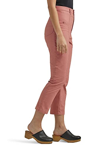Lee Women's Ultra Lux High Rise Seamed Crop Capri Pant, Mallory-Med Pink/Rose