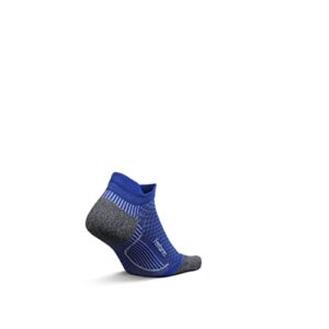 Feetures Plantar Fasciitis Relief Sock Light Cushion No Show Tab - Targeted Compression Sock for Women & Men - Medium, Buckle Up Blue