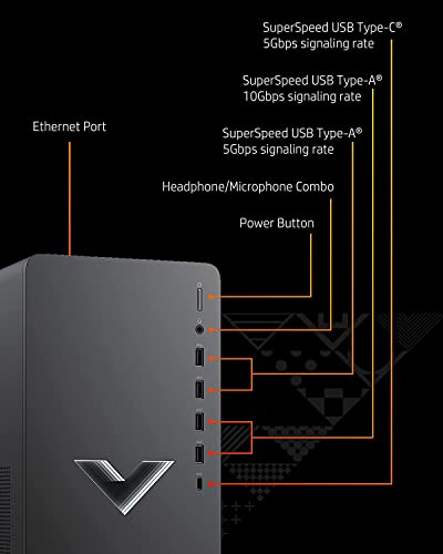 HP Victus 15L Gaming Desktop Computer AMD Octa-Core Ryzen 7 5700G Processor (Beats i7-10700) 32GB RAM 1TB SSD AMD Radeon RX 6600XT 8GB Graphic (>NVIDIA RTX 3060) USB-C DiplayPort Win11 + HDMI Cable