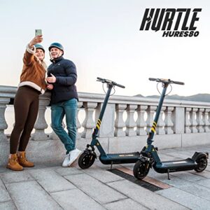 Hurtle Folding Electric Scooter - 10” Pneumatic Tires, 25 Miles Range, 19 MPH Max Speed, 500W 36V Brushless Motor Escooter with App Control, E-ABS Front Drum & Rear Disc Brakes, E-Scooter for Adult