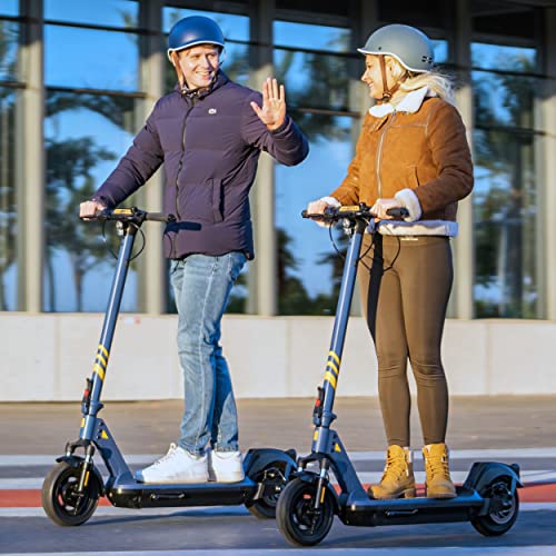 Hurtle Folding Electric Scooter - 10” Pneumatic Tires, 25 Miles Range, 19 MPH Max Speed, 500W 36V Brushless Motor Escooter with App Control, E-ABS Front Drum & Rear Disc Brakes, E-Scooter for Adult