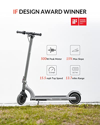 5TH WHEEL M1 Electric Scooter - 13.7 Miles Range & 15.5 MPH, 500W Peak Motor, 8" Inner-Support Tires, Triple Braking System, Foldable Electric Scooter for Adults and Teens, iF Design Award Winner