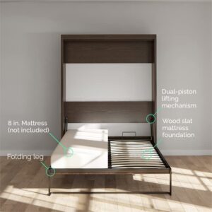 Signature Sleep Paramount Full Wall Bed & 2 Side Cabinet Bundle in Gray Oak