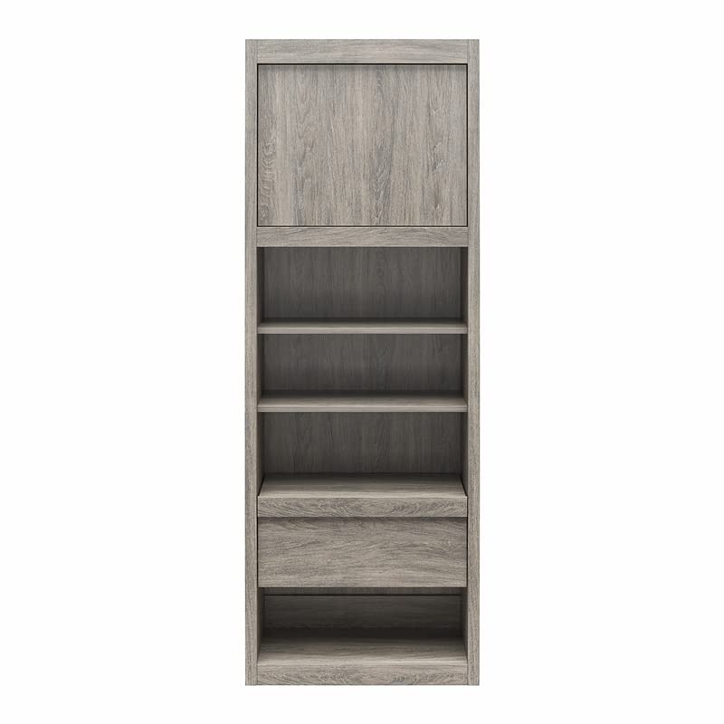 Signature Sleep Paramount Full Wall Bed & 2 Side Cabinet Bundle in Gray Oak