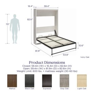 Signature Sleep Paramount Full Wall Bed & 2 Side Cabinet Bundle in Gray Oak