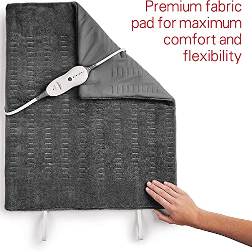 Sunbeam Heating Pad for Back, Neck, and Shoulder Pain Relief with Auto Shut Off, XXL Large 20 x 24", Slate