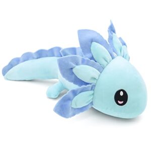 axolotl plush toy,soft cute axolotl stuffed animal salamander axolotl plush doll gifts for boys girls (blue)
