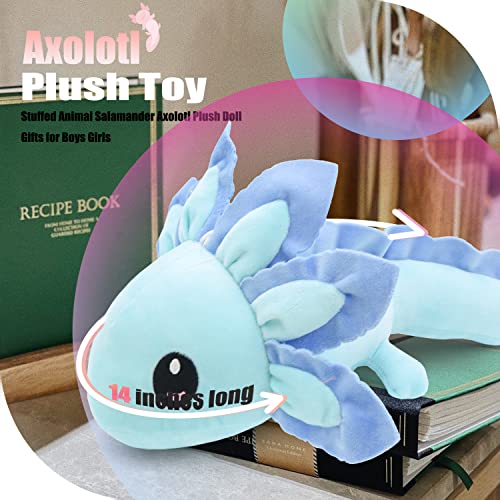 Axolotl Plush Toy,Soft Cute Axolotl Stuffed Animal Salamander Axolotl Plush Doll Gifts for Boys Girls (Blue)