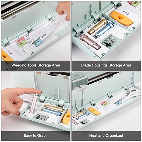 Duryeo Tool Storage Insert Compatible with Cricut Explore Air 2& Explore 3, Drawer Weeding Tools Kit Tray, Blades Housing Accessories Organizer (White, Blades Housing and Tools not Included)