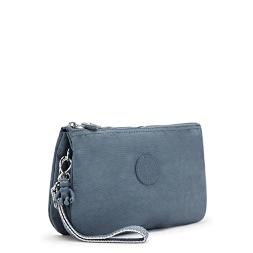 Kipling Women’s Creativity Extra Large Wristlet, Versatile Cosmetics Kit, Lightweight Nylon Travel Organizer, Brush Blue