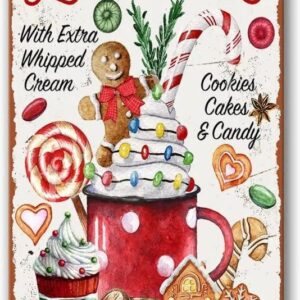 IHMOLN Hot Cocoa Bar Diamond Painting Kits Cookies Cakes Candy - Full Diamond Winter Christmas Embroidery Craft Cross Stitch Kits,for Warmth Home Decor Store Decor 12X16inch