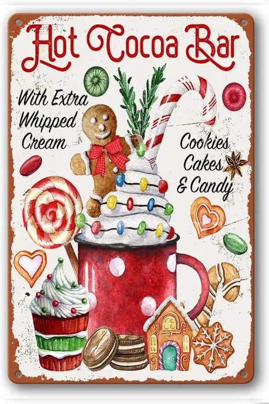 IHMOLN Hot Cocoa Bar Diamond Painting Kits Cookies Cakes Candy - Full Diamond Winter Christmas Embroidery Craft Cross Stitch Kits,for Warmth Home Decor Store Decor 12X16inch