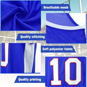 Hicarer 12 Pack Number Printing Basketball Jerseys Men Mesh Basketball Uniforms for Team Sports Scrimmage (Blue)