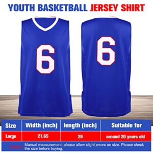 Hicarer 12 Pack Number Printing Basketball Jerseys Men Mesh Basketball Uniforms for Team Sports Scrimmage (Blue)