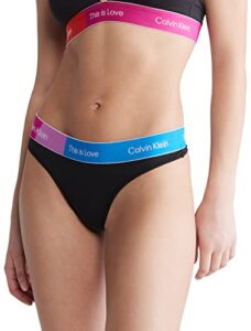 calvin klein women's this is love modern cotton thong panty, black, small