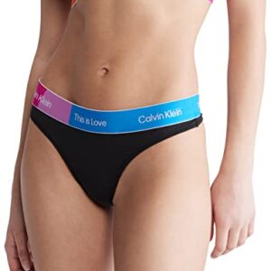 Calvin Klein Women's This is Love Modern Cotton Thong Panty, Black, Small