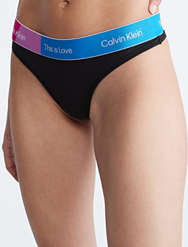 Calvin Klein Women's This is Love Modern Cotton Thong Panty, Black, Small