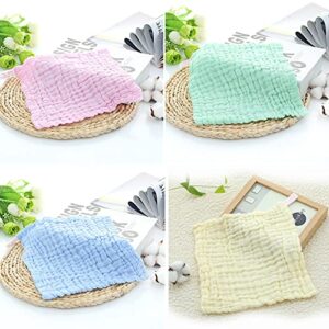 Baby Muslin Washcloths 100% Cotton Muslin Squares Cloths 5 Pack Baby Washcloth 6 Layers Organic Cotton Baby Face Towels Reusable Extra Soft Baby Face Towel and Wash Cloths for Bath (30 * 30CM)