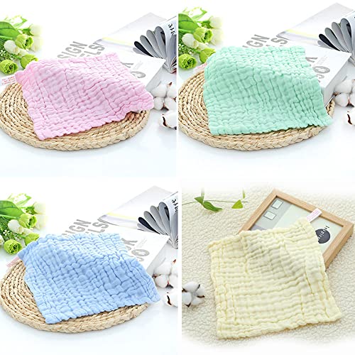 Baby Muslin Washcloths 100% Cotton Muslin Squares Cloths 5 Pack Baby Washcloth 6 Layers Organic Cotton Baby Face Towels Reusable Extra Soft Baby Face Towel and Wash Cloths for Bath (30 * 30CM)