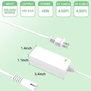 Power Cord for Cricut Explore air 2/Expression 2/Maker/Explore/Explore Air/Explore One/Create/Cake/Mini/Original Replacement for Cricut Maker KSAH1800250T1M2 Cutting 18V Charger Power Supply