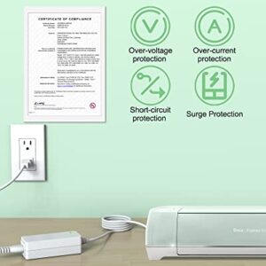 Power Cord for Cricut Explore air 2/Expression 2/Maker/Explore/Explore Air/Explore One/Create/Cake/Mini/Original Replacement for Cricut Maker KSAH1800250T1M2 Cutting 18V Charger Power Supply