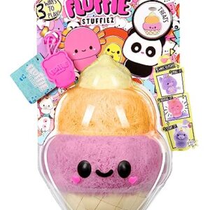 Fluffie Stuffiez Ice Cream Small Collectible Feature Plush - Surprise Reveal Unboxing with Huggable ASMR Fidget DIY Fur Pulling, Ultra Soft Fluff