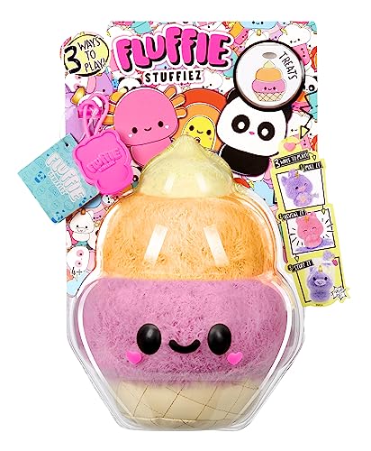 Fluffie Stuffiez Ice Cream Small Collectible Feature Plush - Surprise Reveal Unboxing with Huggable ASMR Fidget DIY Fur Pulling, Ultra Soft Fluff