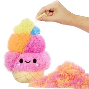 Fluffie Stuffiez Ice Cream Small Collectible Feature Plush - Surprise Reveal Unboxing with Huggable ASMR Fidget DIY Fur Pulling, Ultra Soft Fluff