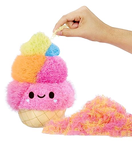 Fluffie Stuffiez Ice Cream Small Collectible Feature Plush - Surprise Reveal Unboxing with Huggable ASMR Fidget DIY Fur Pulling, Ultra Soft Fluff