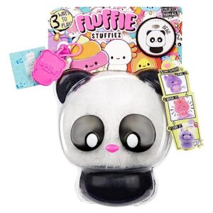 Fluffie Stuffiez Panda Small Collectible Feature Plush - Surprise Reveal Unboxing with Huggable ASMR Fidget DIY Fur Pulling, Ultra Soft Fluff