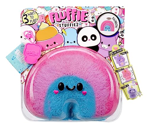 Fluffie Stuffiez Rainbow Small Collectible Feature Plush - Surprise Reveal Unboxing with Huggable ASMR Fidget DIY Fur Pulling, Ultra Soft Fluff