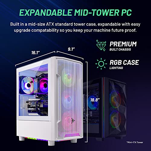 Skytech Gaming Archangel Gaming PC Desktop – AMD Ryzen 5 3600 3.6 GHz, NVIDIA RTX 3060, 1TB NVME SSD, 16GB DDR4 RAM 3200, 600W Gold PSU, 11AC Wi-Fi, Windows 11 Home 64-bit