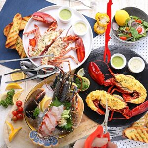 62 Pcs Seafood Tools Set Crab Crackers and Tools Lobster Crackers and Picks Set Includes 8 Butter Warmers 8 Crab Leg Cracker Tool 2 Seafood Scissors 8 Lobster Shellers 8 Crab Forks 28 Tealight Candles
