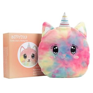 intoypad unicorn microwavable heating pads for pain relief, cramps, and menstruation with lavender scent