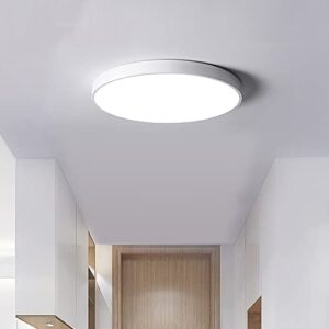urltzbro 20w 10inch round flush mount led ceiling light,6000k slim white lighting lamp fixture for bathroom kitchen,bedroom,hallway,easy installition