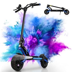 kaabo electric scooter for adults mantis 10,high performance comfort scooter with 40 miles range,max speed 25 mph,max power 1100w,10 inch wheels,portable folding sports scooter,ul certified blue
