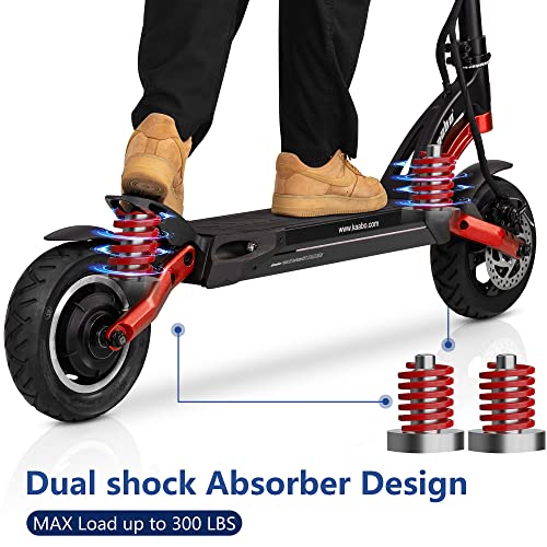 Kaabo Electric Scooter for Adults Mantis 10,High Performance Comfort Scooter with 40 Miles Range,Max Speed 25 MPH, Max Power 1100W,10 inch Wheels,Portable Folding Sports Scooter, UL Certified Red