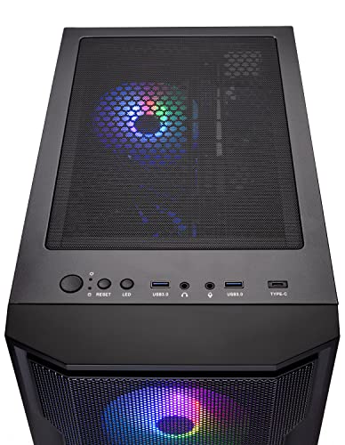 Skytech Gaming Shadow Gaming PC Desktop – AMD Ryzen 7 5700X 3.4 GHz, NVIDIA RTX 3060, 1TB NVME SSD, 16GB DDR4 RAM 3200, 600W Gold PSU, 11AC Wi-Fi, Windows 11 Home 64-bit