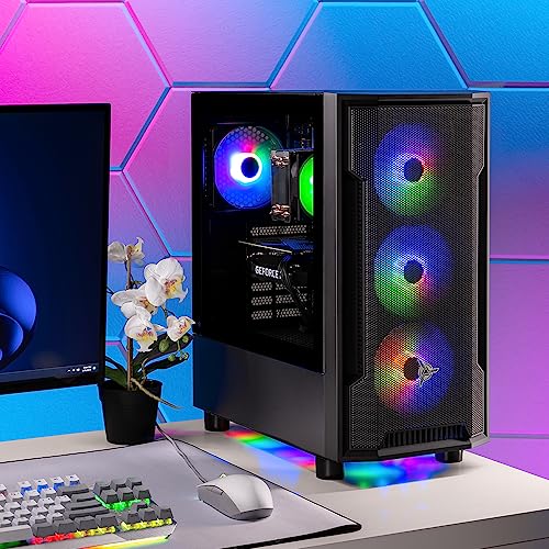 Skytech Shadow Gaming PC Desktop – AMD Ryzen 5 3600 3.6 GHz, NVIDIA RTX 3060, 1TB NVME SSD, 16GB DDR4 RAM 3200, 600W Gold PSU, 11AC Wi-Fi, Windows 11 Home 64-bit,Black