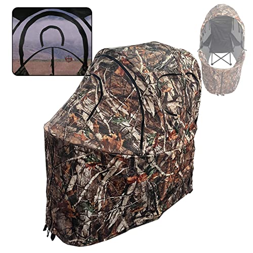 ETSG Hunting Blind Chair 270° See Though Deer Blind with Built-in Hunting Chair Ground Blinds for Deer Hunting Pop Up Hunting Blinds with Carrying Bag Portable Ground Blind for Deer, Turkey Hunting