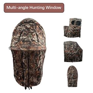 ETSG Hunting Blind Chair 270° See Though Deer Blind with Built-in Hunting Chair Ground Blinds for Deer Hunting Pop Up Hunting Blinds with Carrying Bag Portable Ground Blind for Deer, Turkey Hunting