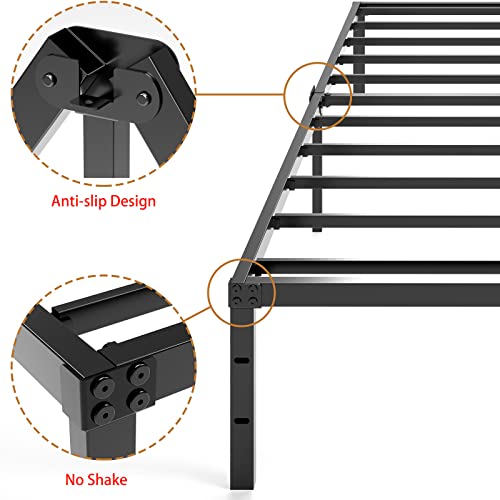 Kilyssa 14 Inch King Bed Frame, Metal Platform Bed Frames Heavy Duty 3500lbs Steel Slats Support Mattress Foundation Noise Free No Box Spring Needed, King Size