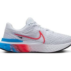 Nike React Infinity Run Flyknit 3 Women's Road Running Shoes (us_Footwear_Size_System, Adult, Women, Numeric, Medium, Numeric_7), Grey/Red/Blue