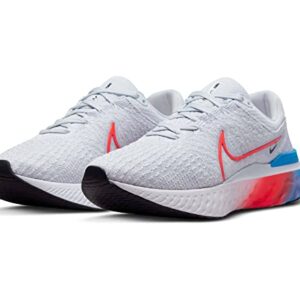 Nike React Infinity Run Flyknit 3 Women's Road Running Shoes (us_Footwear_Size_System, Adult, Women, Numeric, Medium, Numeric_7), Grey/Red/Blue